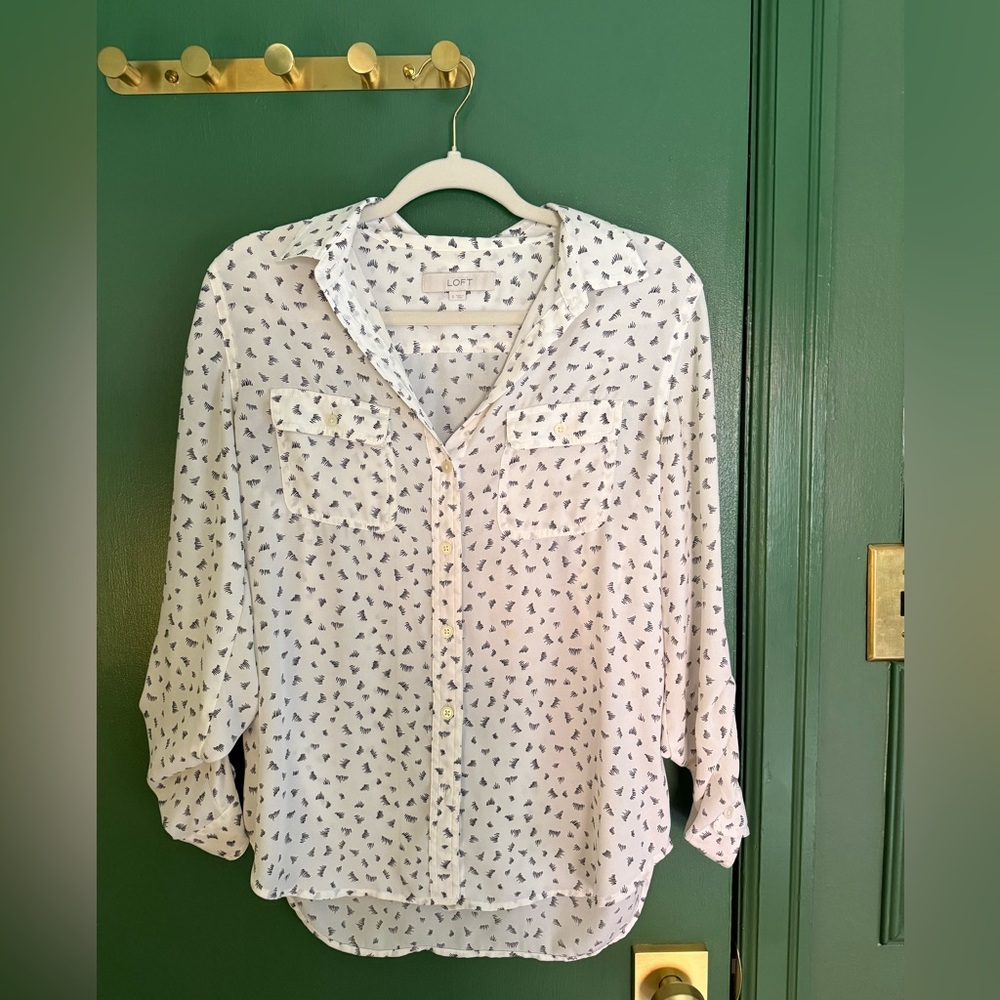 LOFT Small Eyelash Print Blouse